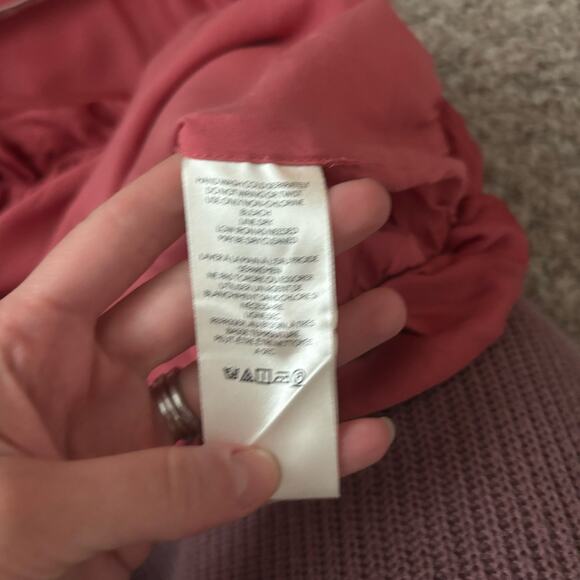 By Anthropologie Silky Boatneck Blouse Top Pink M Bubble Hem Elegant Classy EUC - Picture 9 of 10